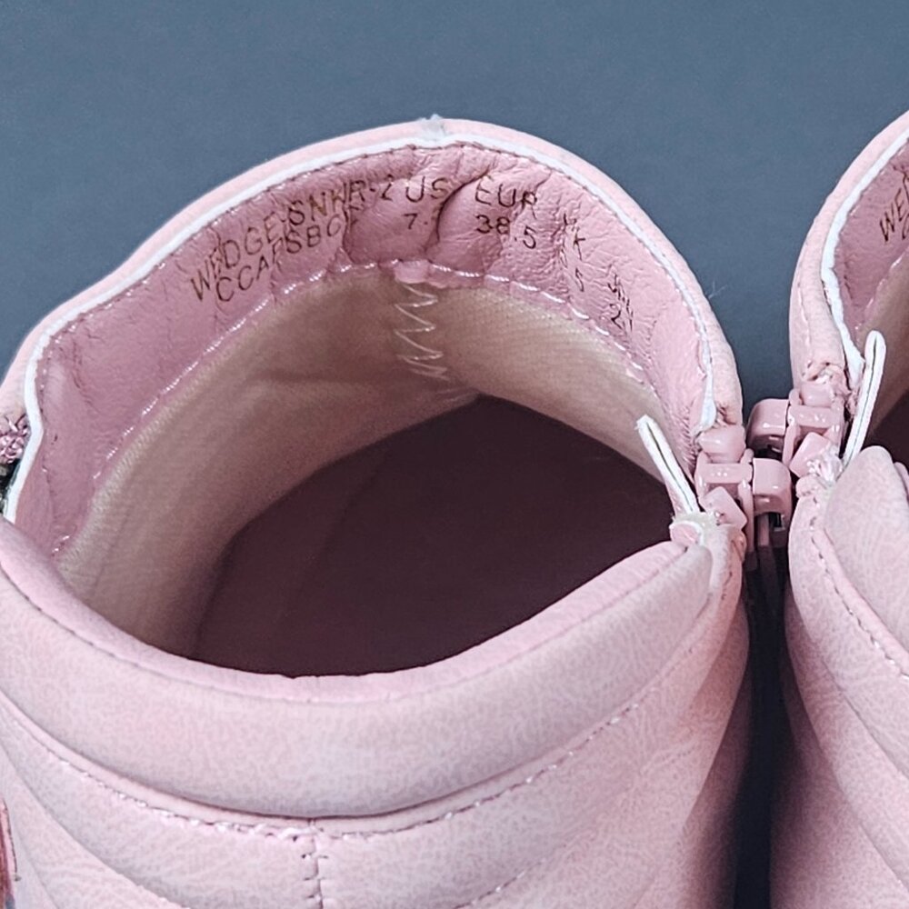 Dream Pairs Pink Blush Platform Wedge Sneaker Ankle Booties - Picture 12 of 14